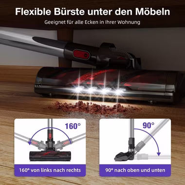 Daynee Akku-Stielstaubsauger Akku Staubsauger, Handstaubsauger Akku, Kabellos, Akkusauger, beutellos, Auto Staubsauger, Handsauger, 27000Pa bis zu 50 Minuten Laufzeit