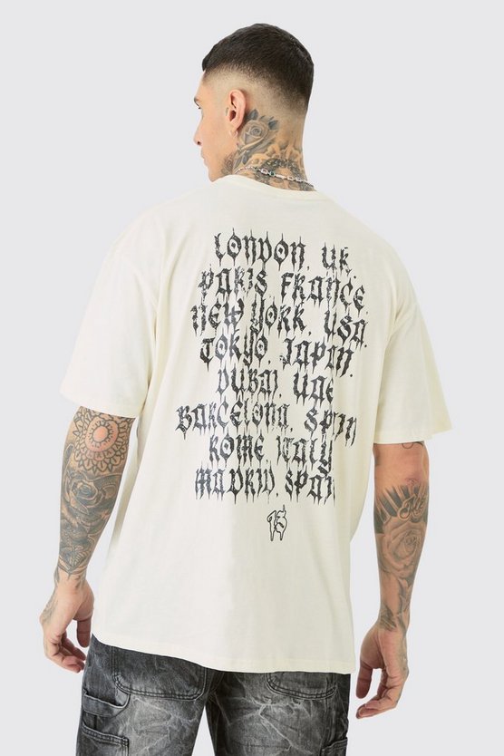 Tall Oversize T-Shirt mit Homme Print