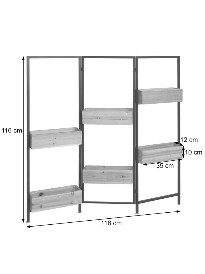 MCW Raumteiler mit Pflanzkasten L32, Gestell schwarz, naturfarben günstig kaufen onesize