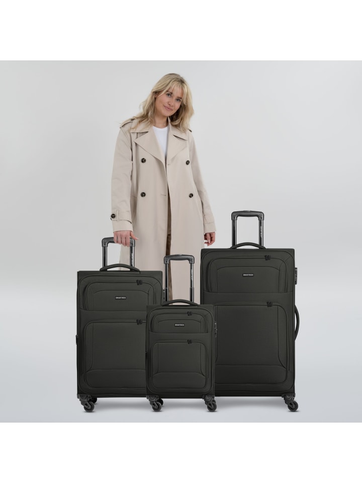 Smartbox Edition 04 4 Rollen Kofferset 3-teilig mit Dehnfalte in black günstig kaufen onesize