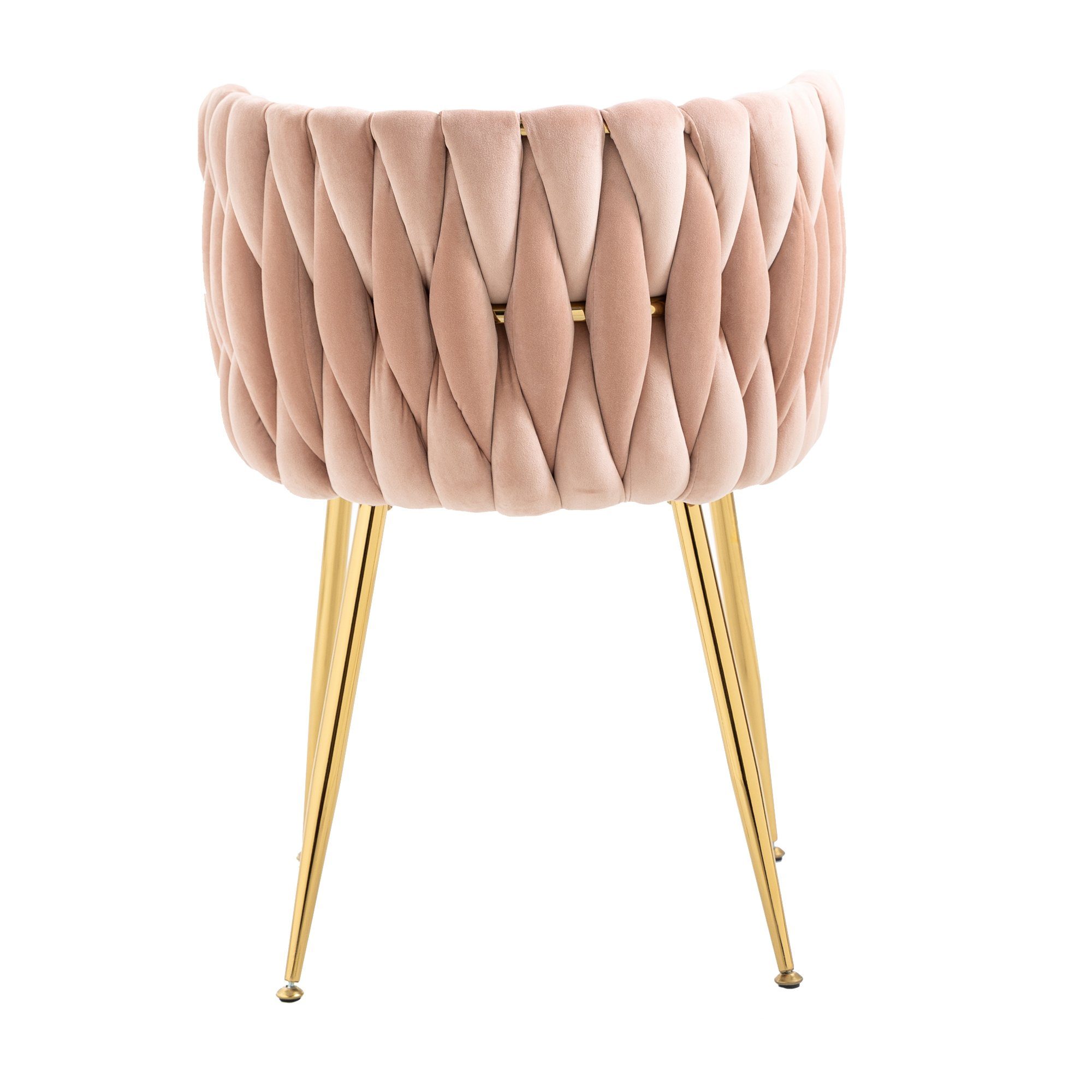 OKWISH 4-Fußstuhl Leisure Esszimmerstühle Akzentstuhl Samt Akzent Lounge Stuhl (mit Eisenmetallfüßen 2-teilig/SET)