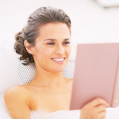 relaxdays Nackenkissen Badewannenkissen mit Saugnäpfen, Weiß