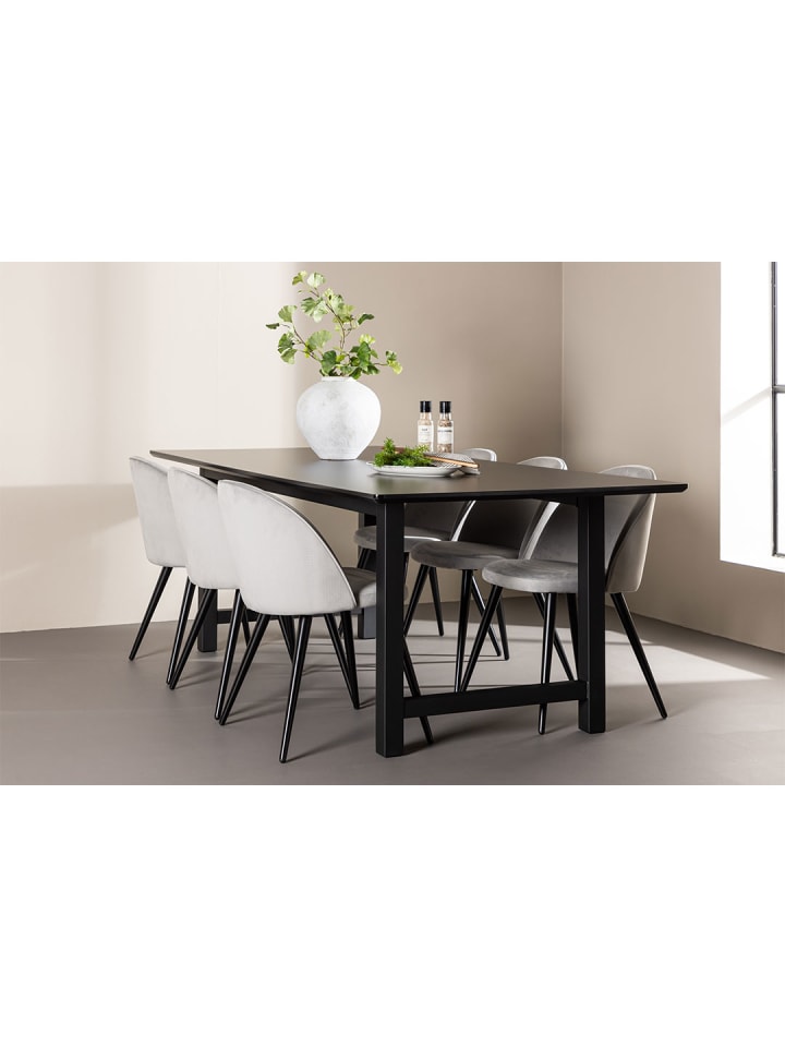 ebuy24 Essgruppe Oslo (7-teilig) Grau 220 x 100 cm günstig kaufen onesize