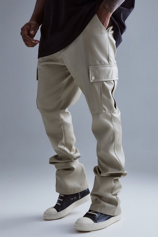 Plus Skinny PU-Schlaghose