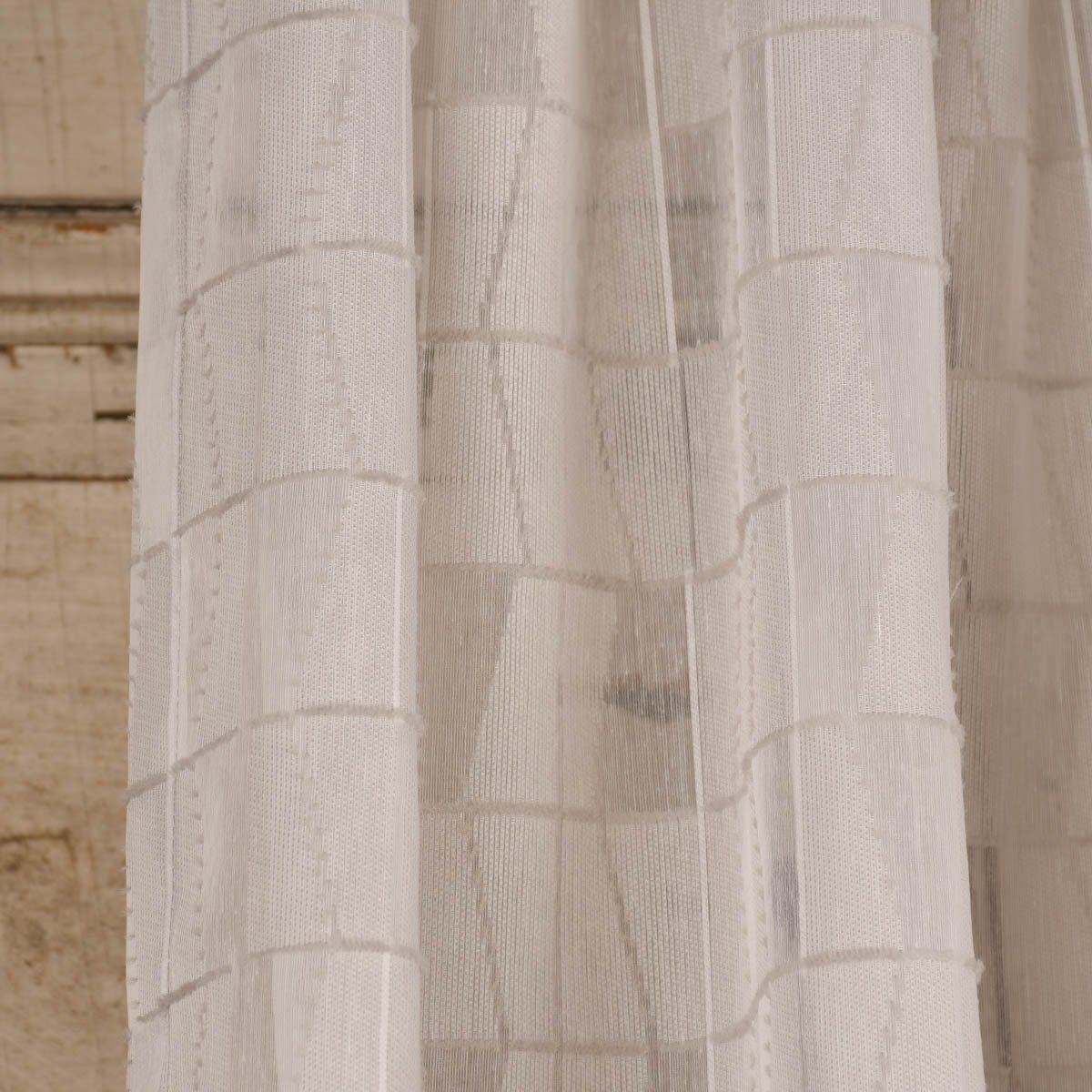 Meterware Rasch Textil Gardinenstoff Stores Scherli Rechtecke abstrakt ste300cm, stark perforiert, Kunstfaser, überbreit