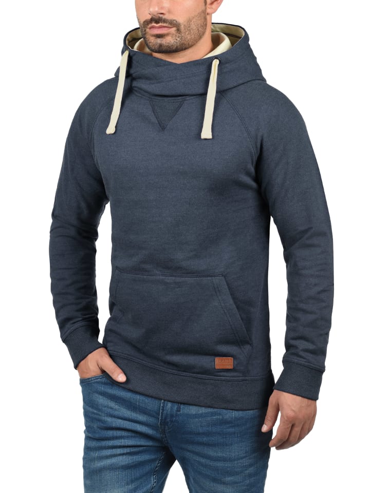 BLEND Hoodie BHSales 703585ME Kapuzensweatshirt mit Cross-Over Kragen in Blau günstig kaufen