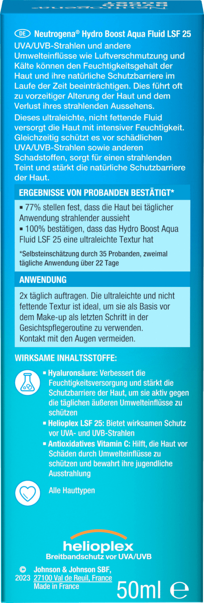 Gesichtsfluid Hydro Boost Aqua LSF 25, 50 ml
