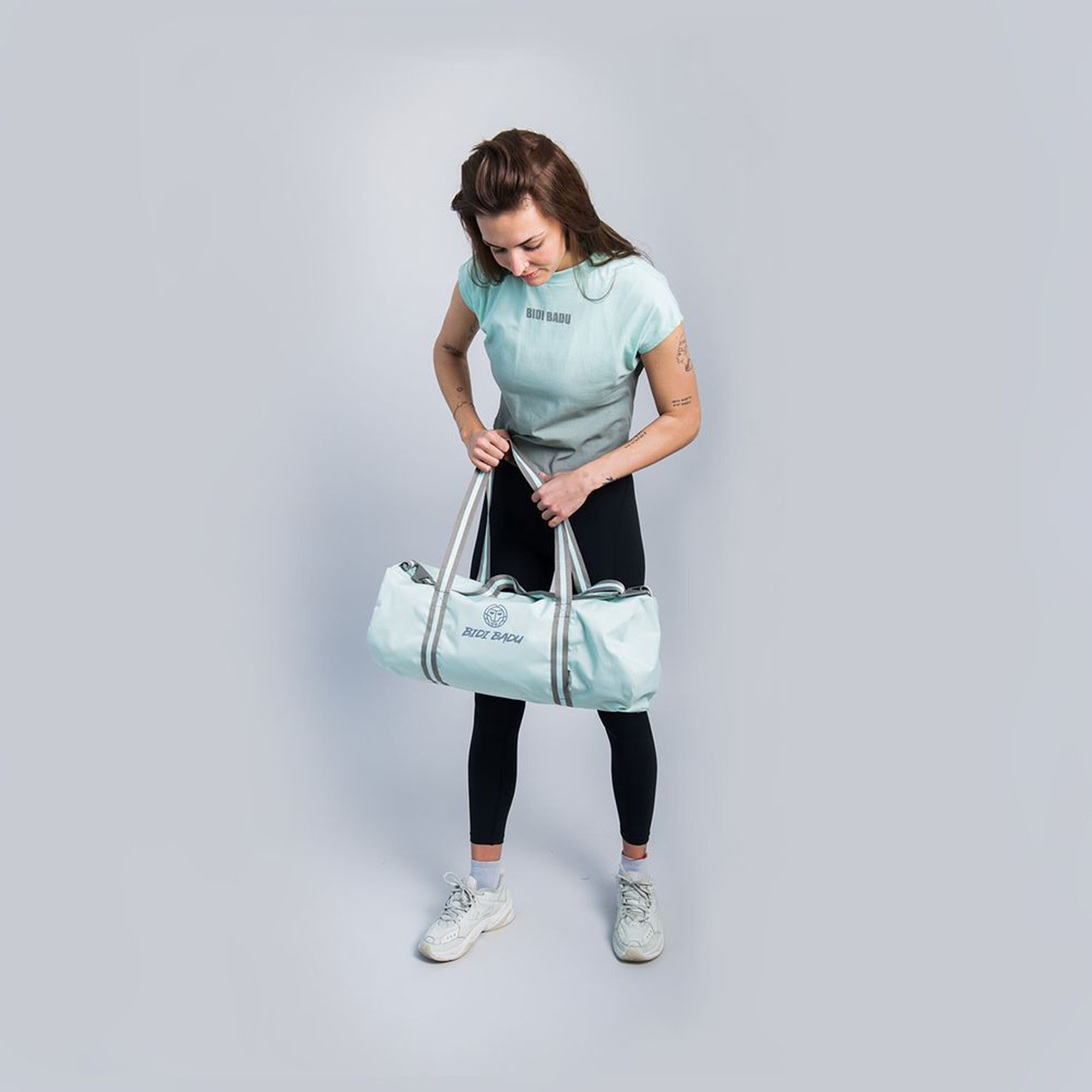 Multifidi Move Printed T-Shirt Damen - Mint, Grau