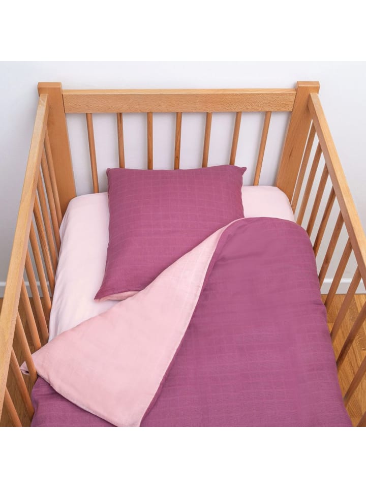 Makian Wende-Bettwäsche Mull 80 x 80 / 35 x 40 cm - Orchidee in rosa,lila günstig kaufen onesize
