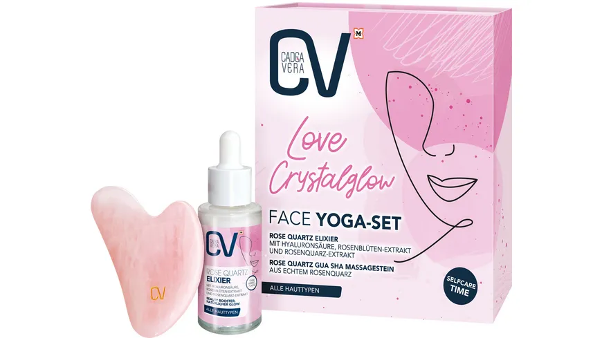 CV Rose Quarz Elixier & Gua Sha Stein Geschenkset