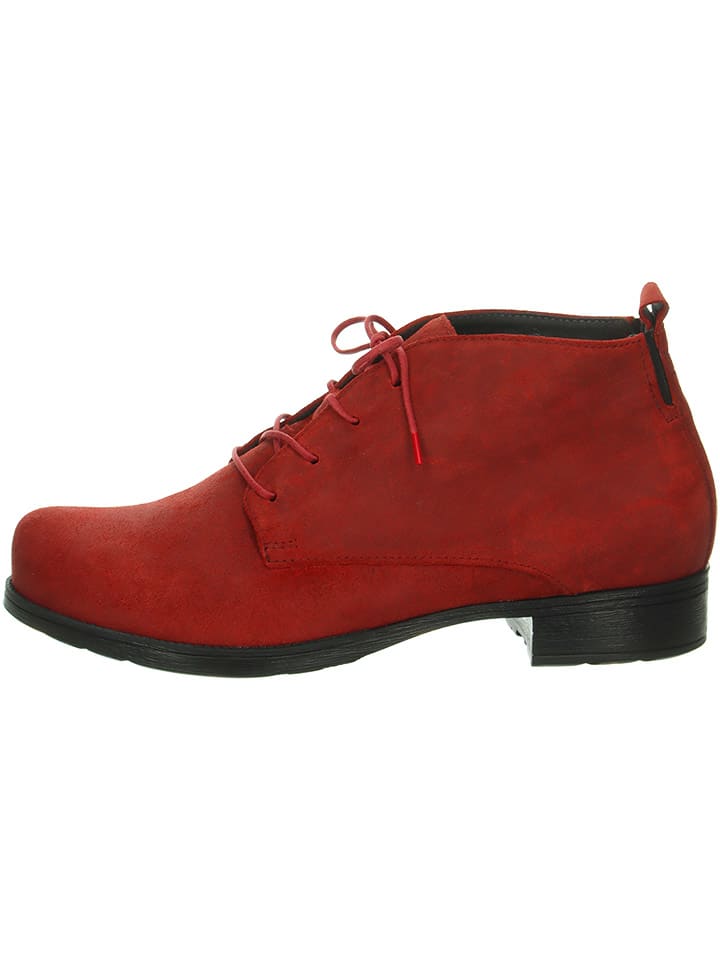 Think! Leder-Ankle-Boots in Rot günstig kaufen