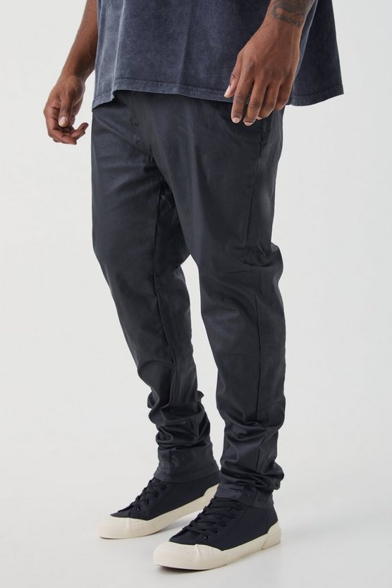 Plus beschichtete Skinny Twill-Hose