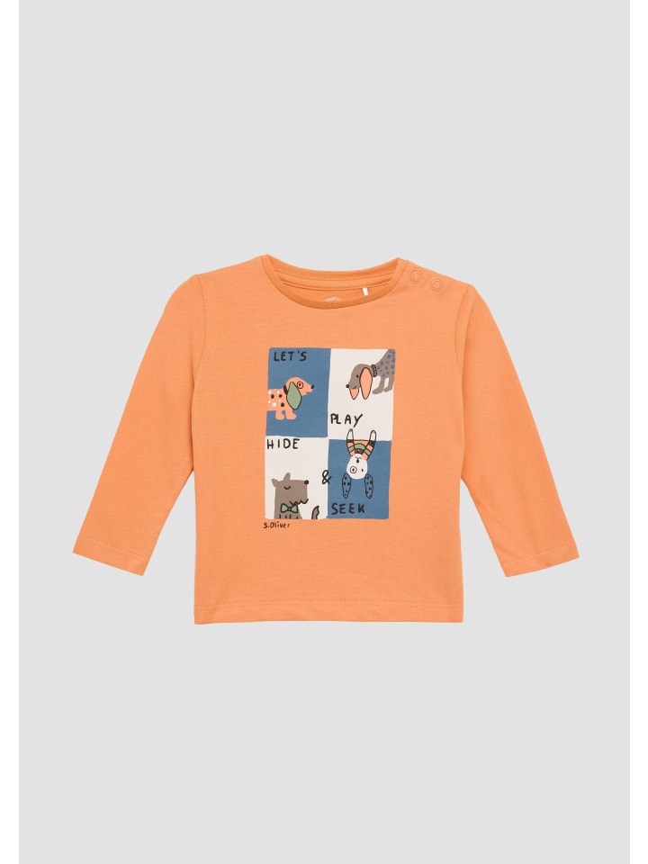 s.Oliver T-Shirt langarm in Orange günstig kaufen