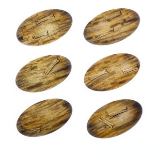 Wooden Planks 90x52 mm Oval Base Toppers (6)