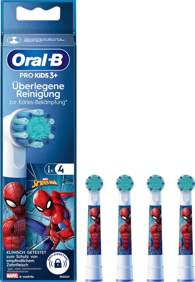 Aufsteckbürsten Kinder PRO Spiderman, ab 3 Jahren, 4 St