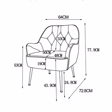 SEEZSSA Polsterstuhl Modern Wohnzimmer Sessel Lounge Sessel Polsterstuhl Relaxsessel, für Wohnzimmer und Schlafzimmer Sofa Stuhl mit Armlehnen Kaffeestuhl