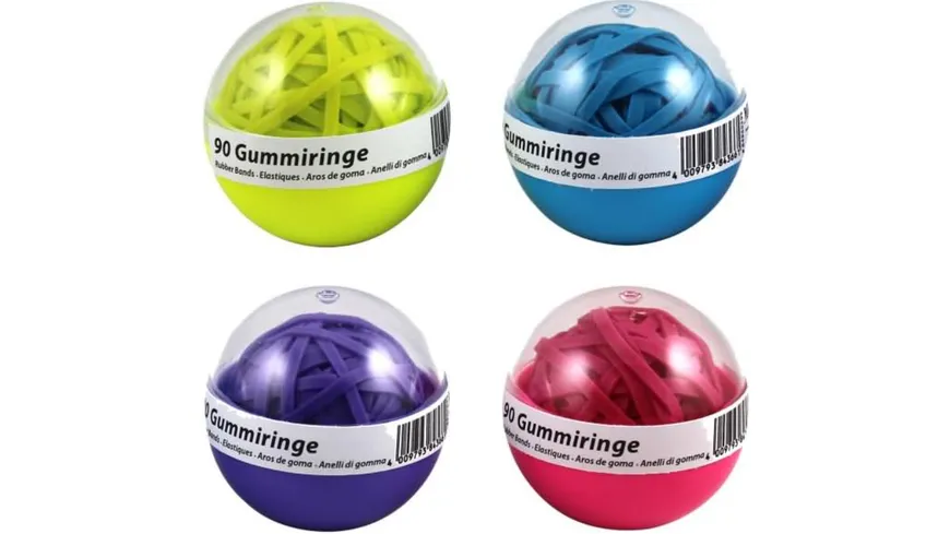 Metzger & Mendle Gummiringball 90 Stück farbig neon sortiert