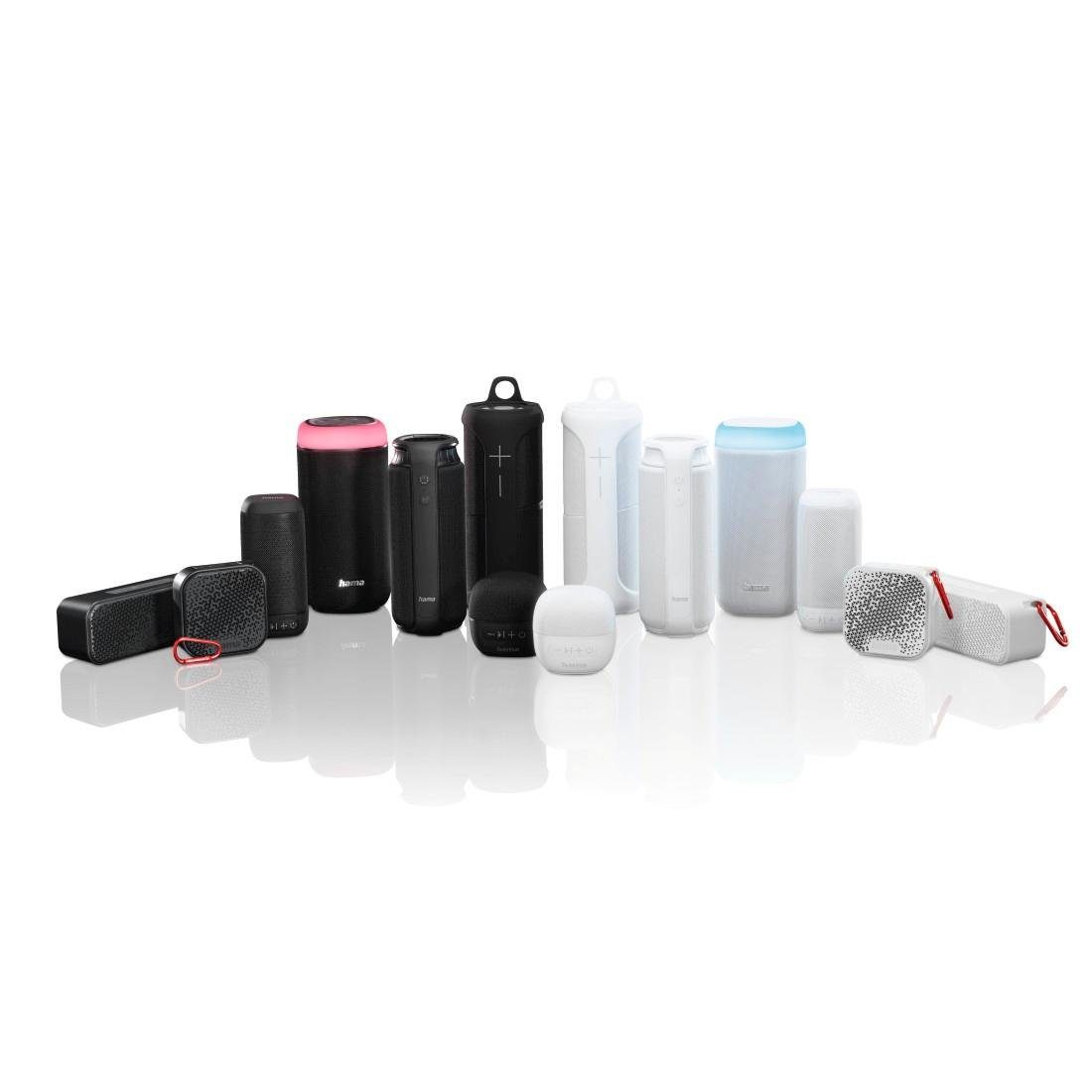 Hama Bluetooth Box Shine 2.0 LED Xtra Bass 360ᵒ Sound spritzwassergeschützt Bluetooth-Lautsprecher (Freisprechanlage,Xtra Bass,360ᵒ Sound)