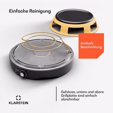 Klarstein Pizzaofen Marinara 3-in-1 Pizzaofen, Elektrischer Ofen Grill Raclette Backen 1200 W