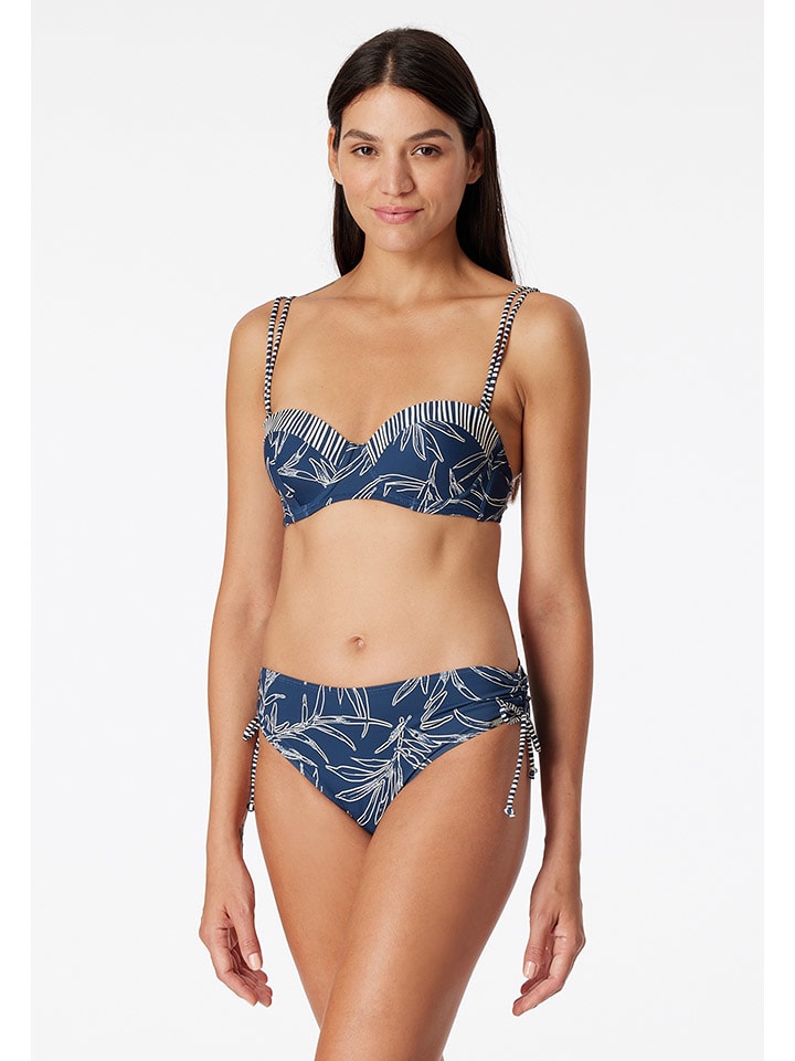 Schiesser Bikini in Dunkelblau/ Weiß günstig kaufen