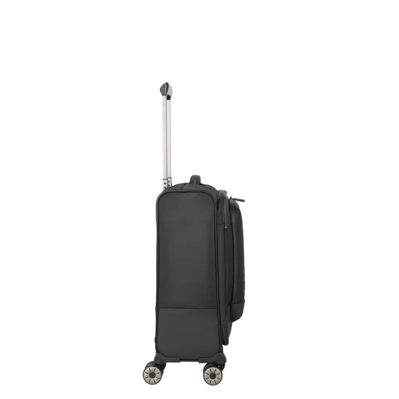 Travelite CROSSLITE Bordtrolley S mit 4 Rollen (55 cm) - Schwarz