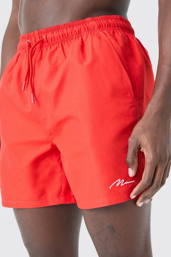 Man Signature mittellange Badehose