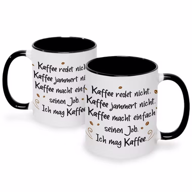 GRAVURZEILE Tasse Bedruckte Tasse mit Spruch - Kaffee redet nicht - Lustige Geschenke - Geschenk für Mama Papa Freunde Geburtstag Muttertag Vatertag Valentinstag Weihnachten - Männer & Frauen