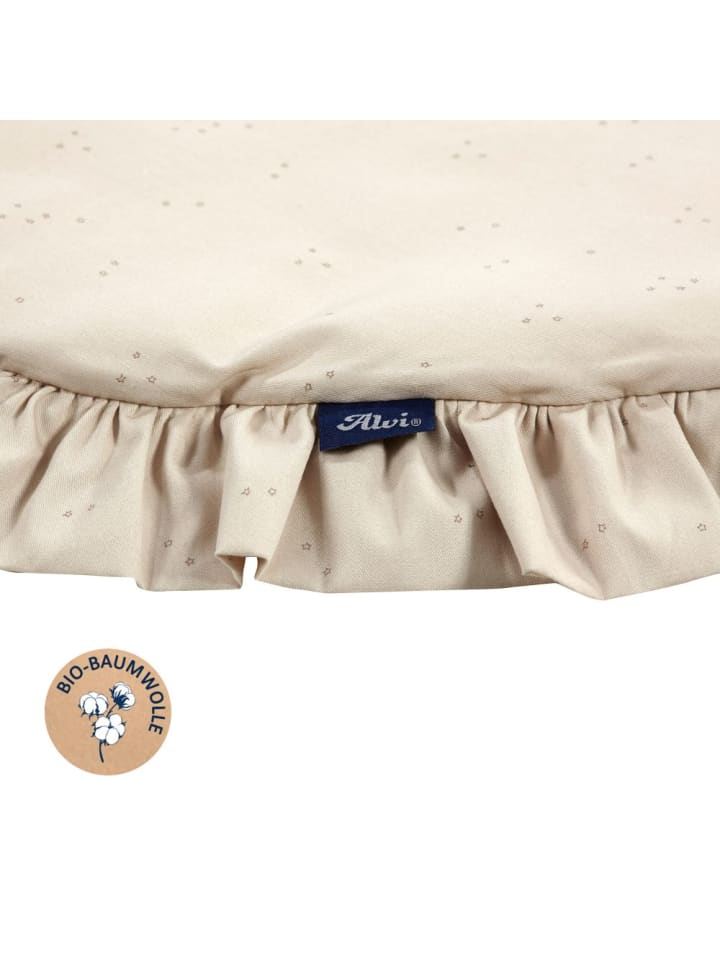 Alvi Krabbeldecke Rund - Organic Cotton 100 cm - Volant in beige günstig kaufen onesize