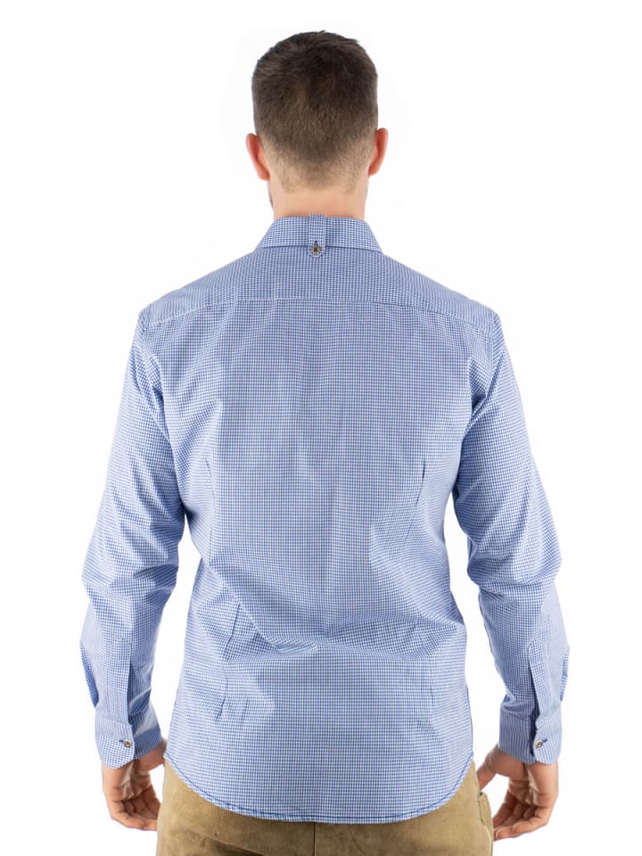 OS-Trachten Trachtenhemd Frusla in mittelblau günstig kaufen