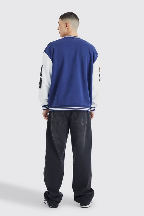Jersey-Bomberjacke mit Aufnähern