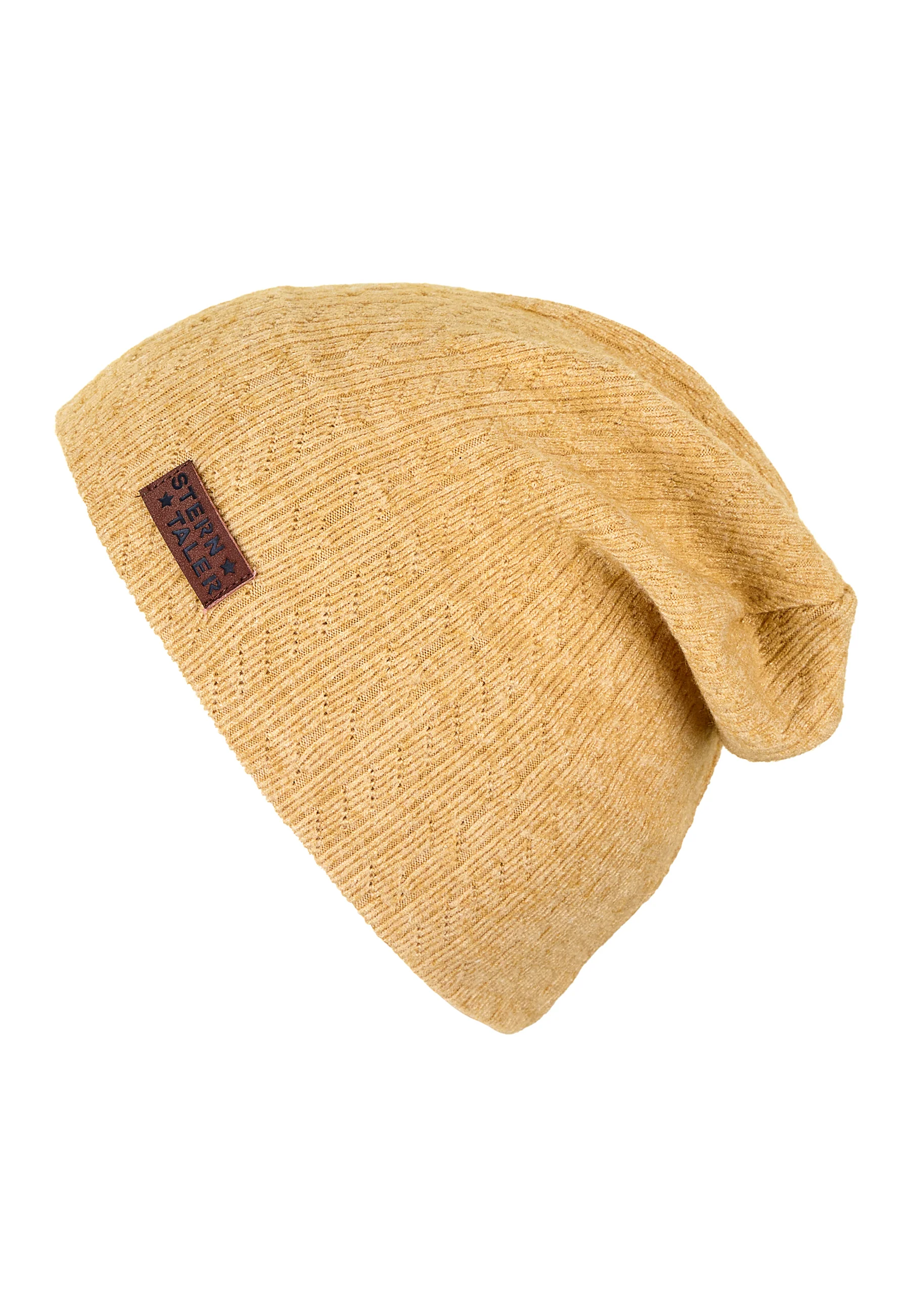 Slouch-Beanie mit Struktur aus Mischgewebe