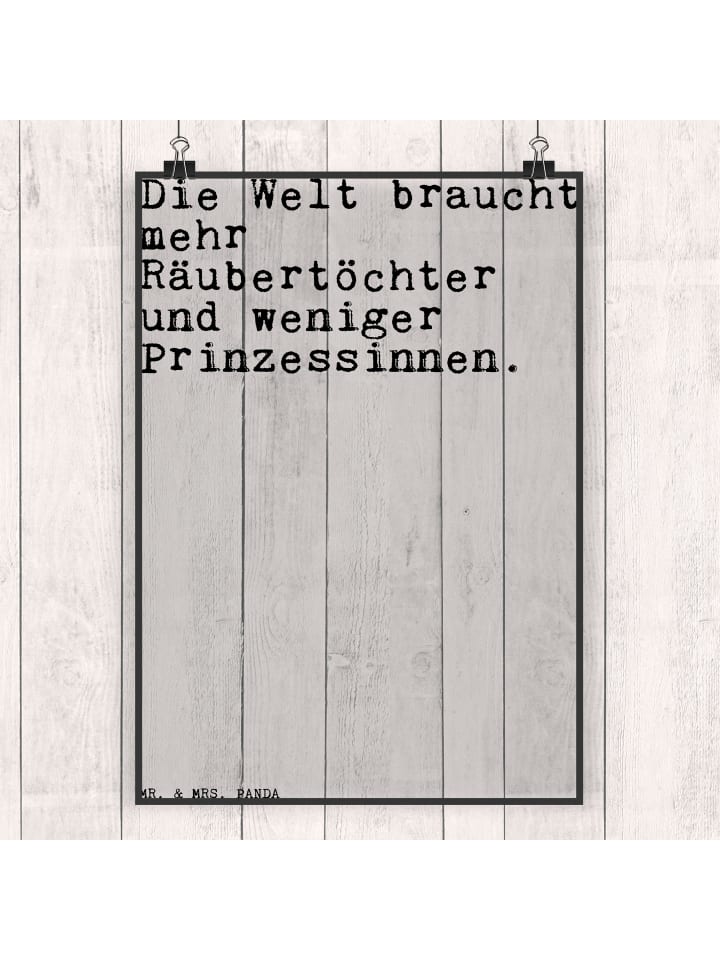 Mr. & Mrs. Panda Poster Die Welt braucht mehr... mit Spruch in Weiß günstig kaufen