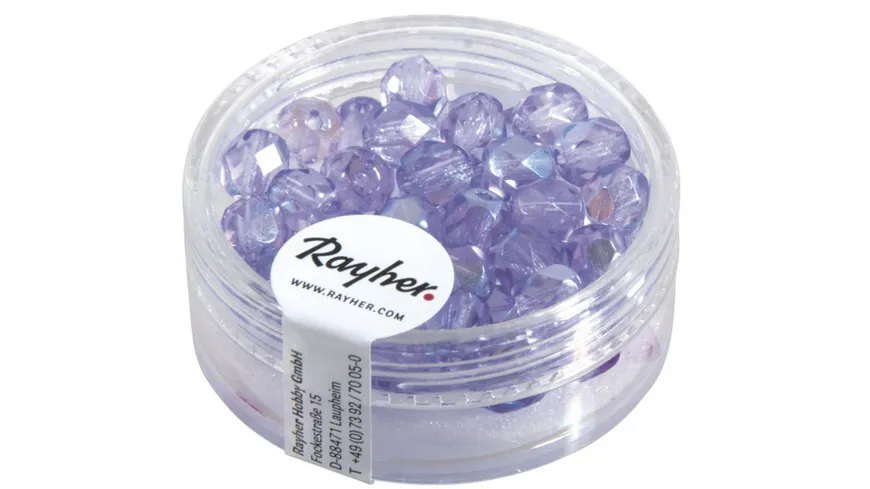 rayher Glas Schliffperle 6mm ø Flieder 50er Dose