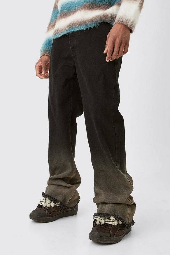 Tall lockere Twill-Schlaghose mit Farbverlauf