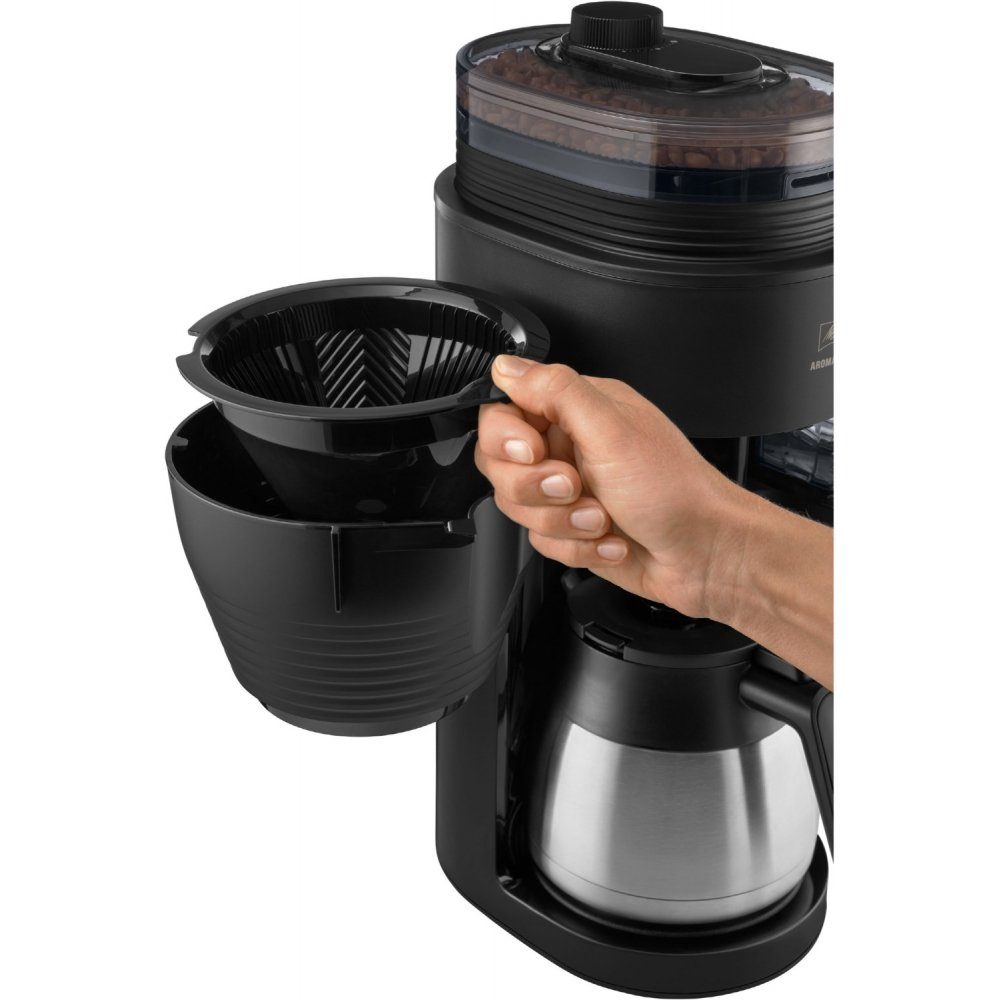 Melitta Kaffeemaschine mit Mahlwerk AromaFresh Therm Pro - Filterkaffeemaschine - schwarz