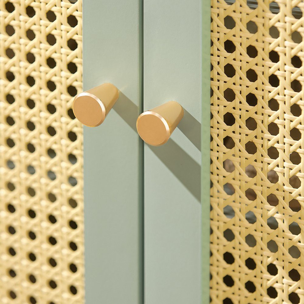 SoBuy Sideboard FSB72, Küchenschrank Schuhschrank mit Gitteroptik-Türen Aufbewahrungsschrank