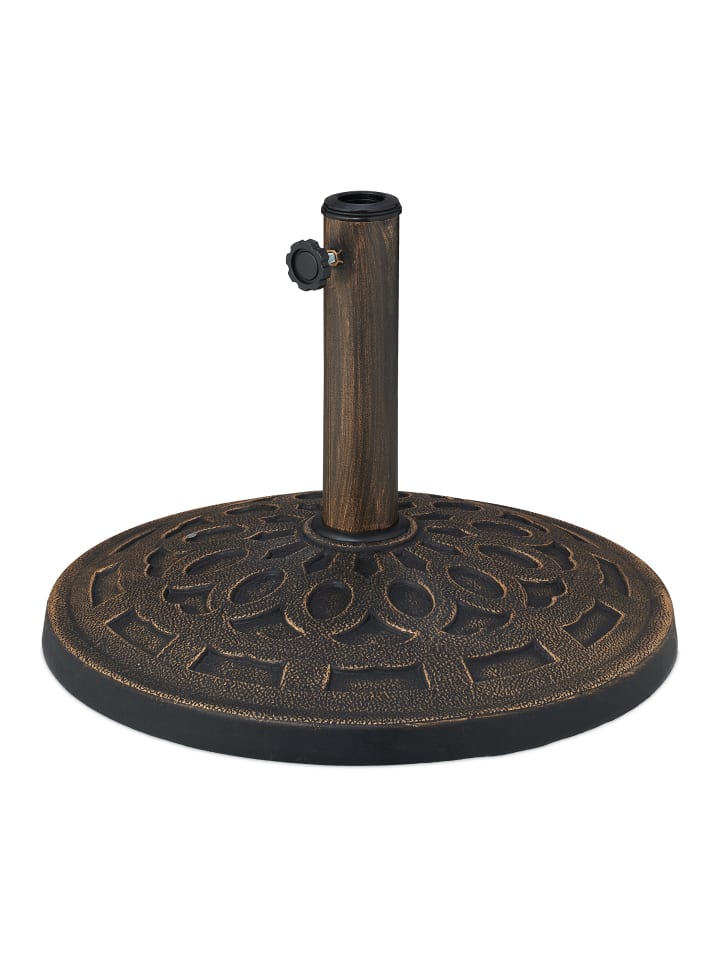 relaxdays Schirmständer in Schwarz/ Bronze - (H)33 x Ø 49 cm günstig kaufen onesize