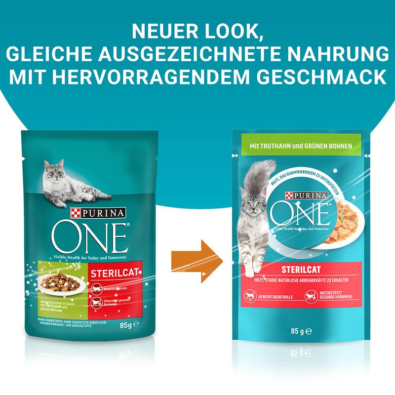 PURINA ONE Sterilised mit Truthahn & grünen Bohnen