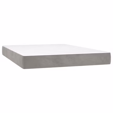 Merax Boxspringbett mit LED und höhenverstellbarem Kopfteil, 140x200cm mit Samtbezug inkl. Matratze, Polsterbett, Doppelbett