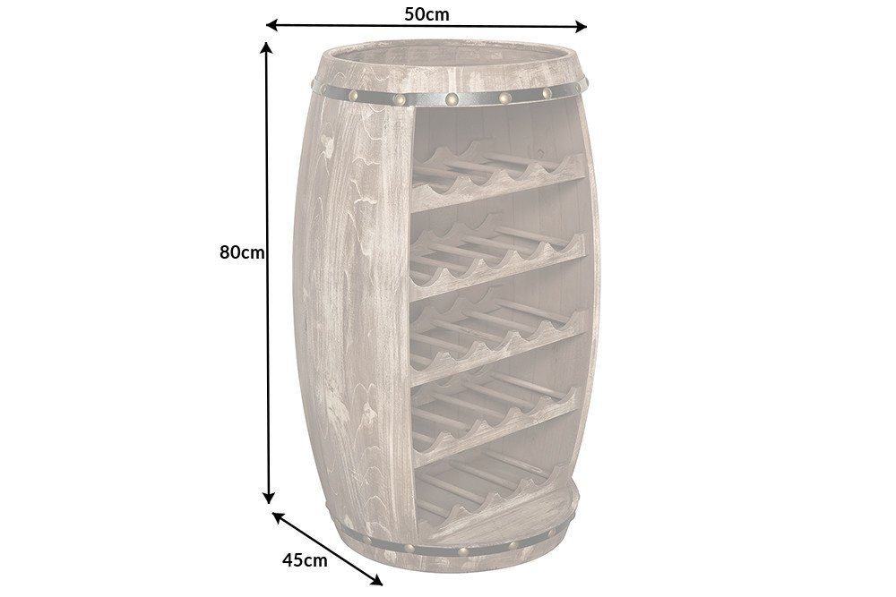 riess-ambiente Weinregal BODEGA 80cm natur, Einzelartikel 1-tlg., Holz · Flaschen · Fass · Pinie