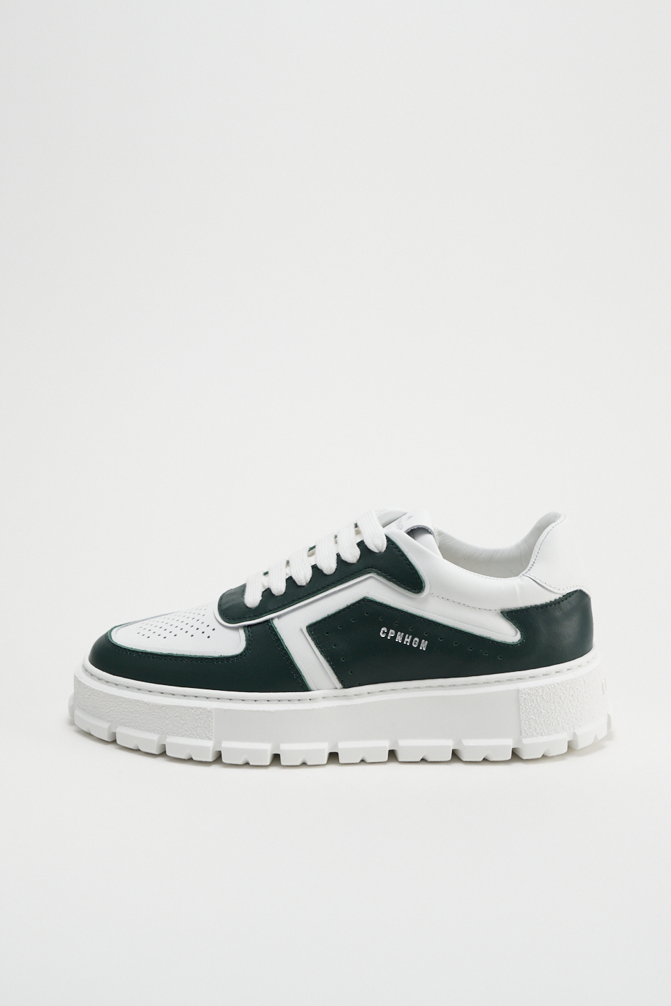 CPH332 leather mix green/white