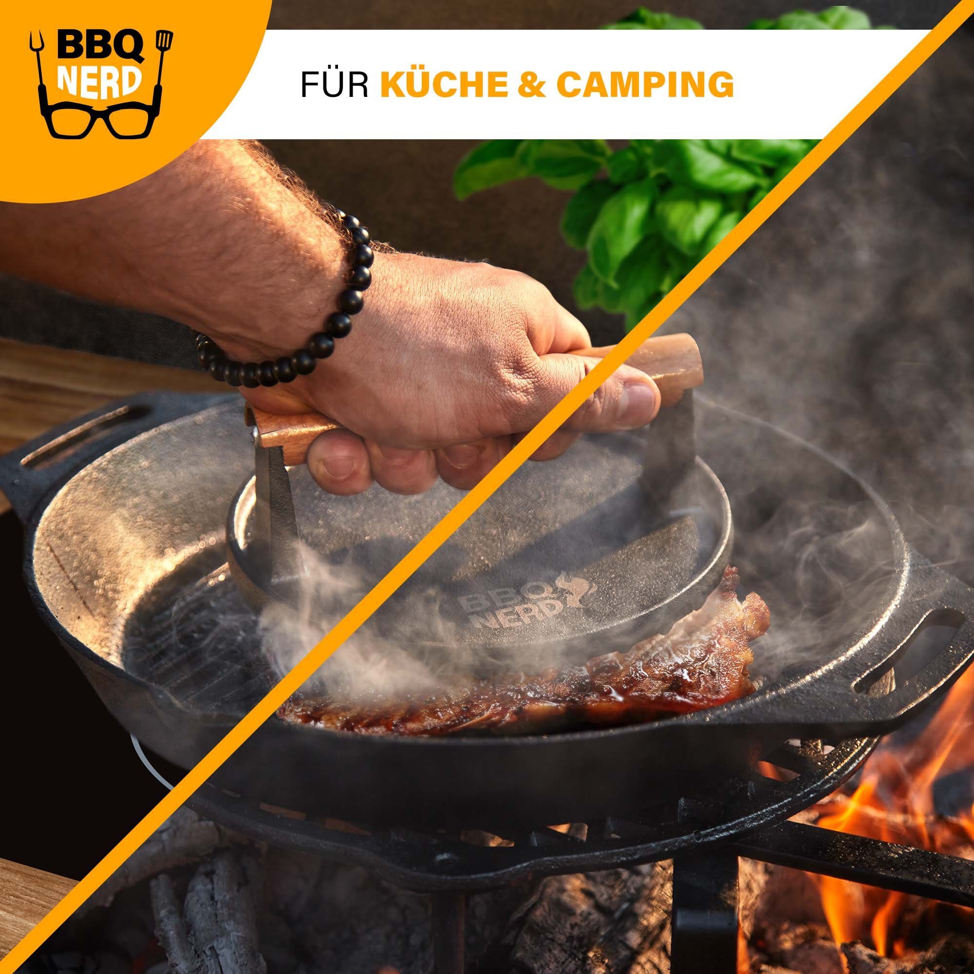 BBQ Nerd Burgerpresse, Fleischbeschwerer Burgereisen Grillpresse Grillgewicht