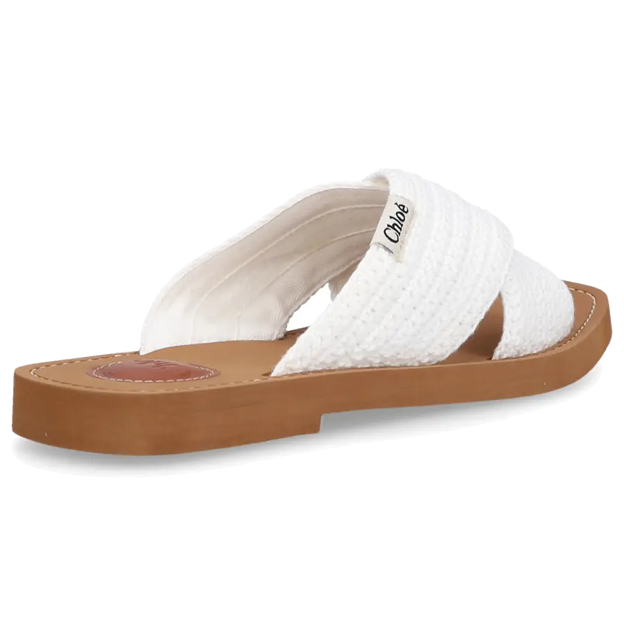 Chloé - Sandalen WOODY Baumwolle - weiß