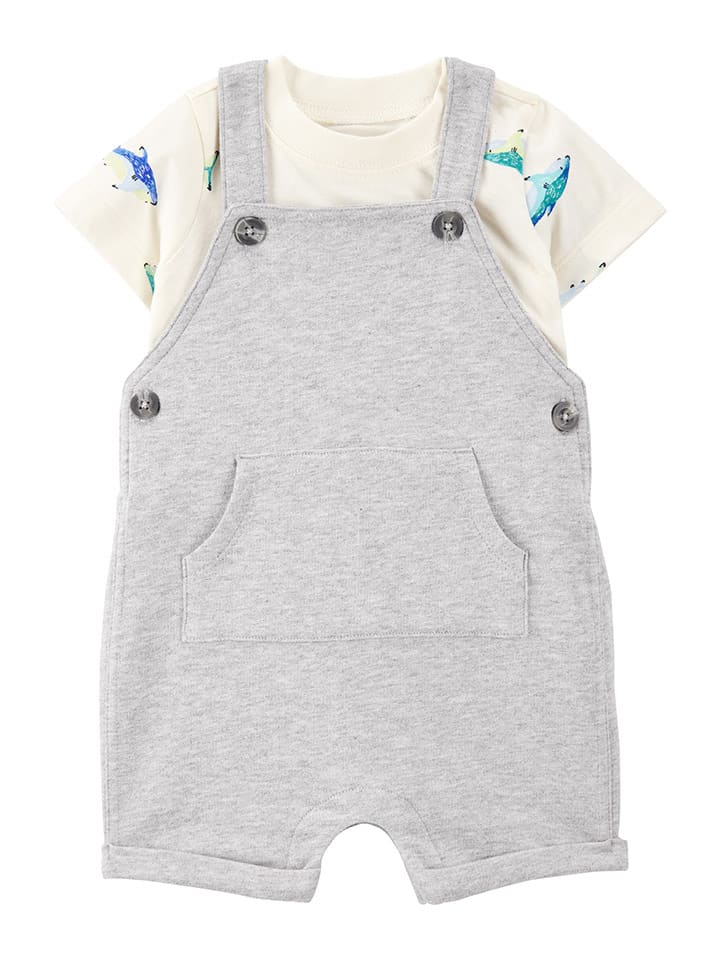 carter's 2tlg. Outfit in Grau/ Weiß günstig kaufen