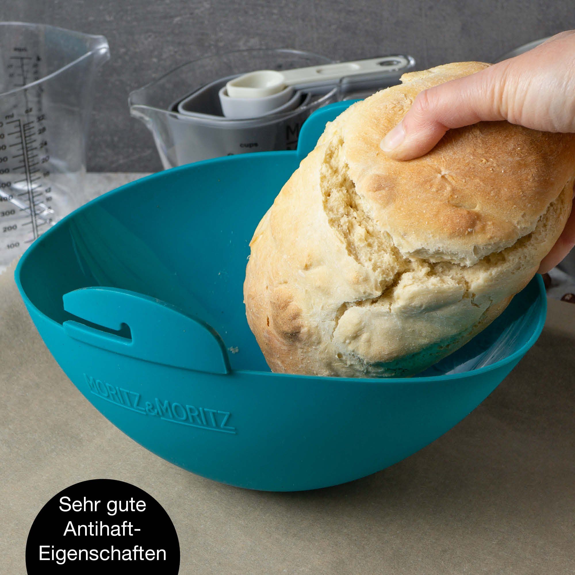 Moritz & Moritz Silikonform Backform Brot rund, (Set), Brotbackschale zum Backen von Brot, Kuchen