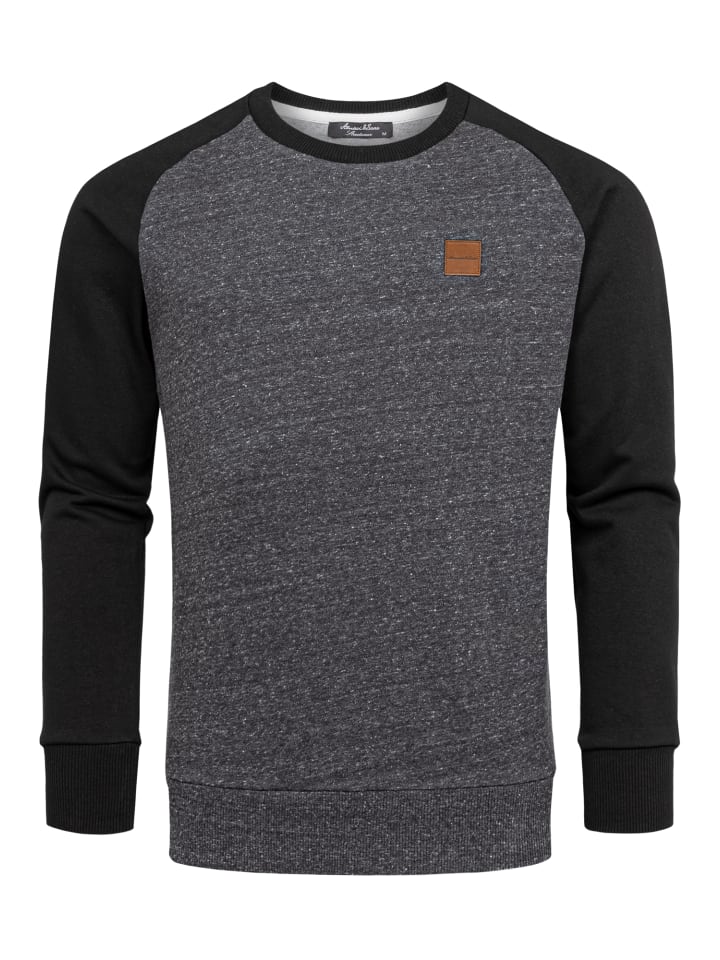 Amaci&Sons Pullover mit Rundhalsausschnitt ELGIN in Schwarz/Schwarz günstig kaufen