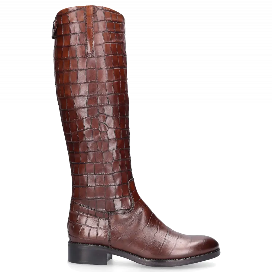EN AVANT - Stiefel 920-19 Kalbsleder Krokodillederprägung braun - braun