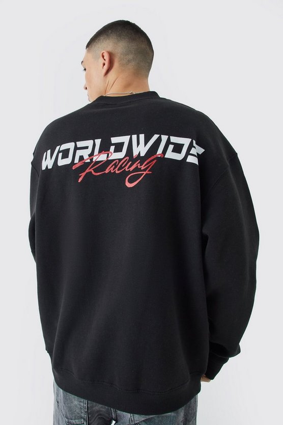 Oversize Sweatshirt mit Worldwide-Print