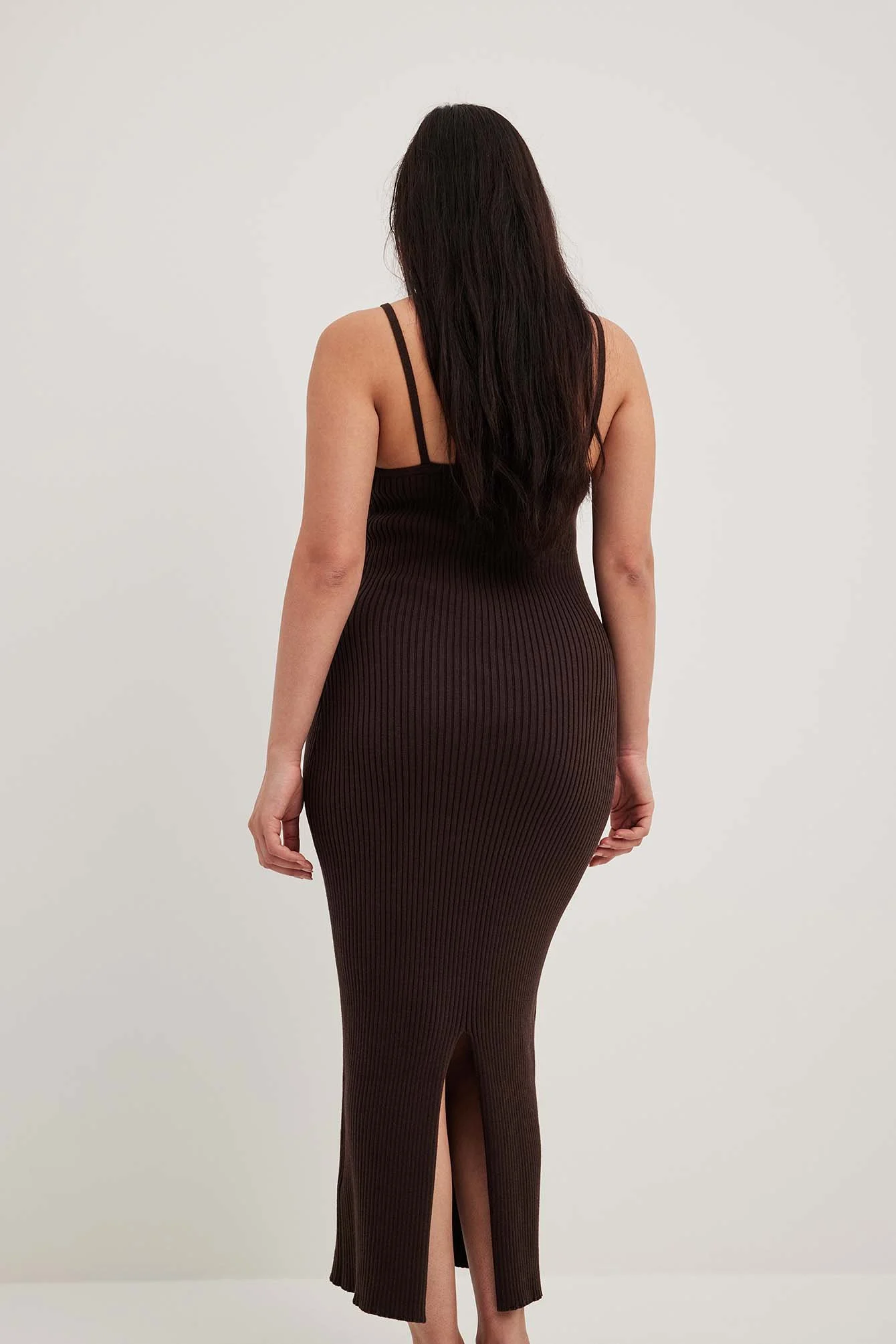 Midi-Slipkleid aus Rippenstrick