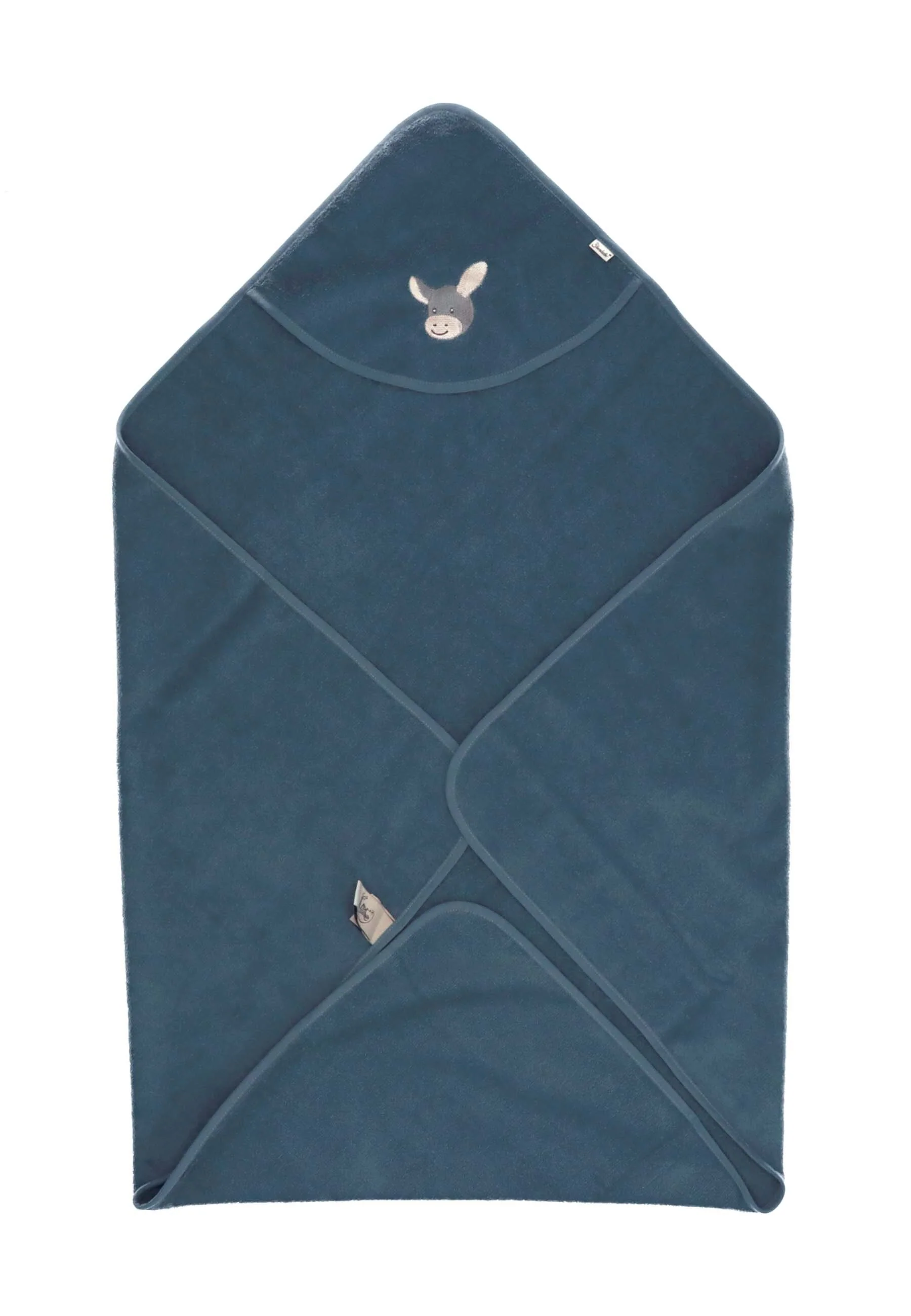 GOTS Badetuch 100x100 Esel Emmi in Blaugrau